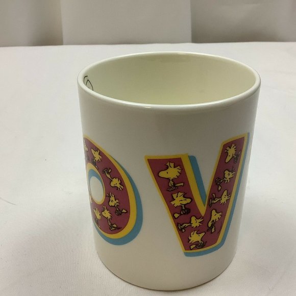 SNOOPY WOODSTOCK Love Coffee Mug 10 oz. Bone China Dishwasher Microwave Safe - Picture 5 of 12